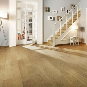 Parquet contrecollé chêne "umber" 14/3.2x150x1940mm rust light verni